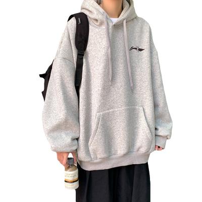 China Anti-shrink men's spring and autumn fashion loose leisure solid color soft hooded couple sweater for sale