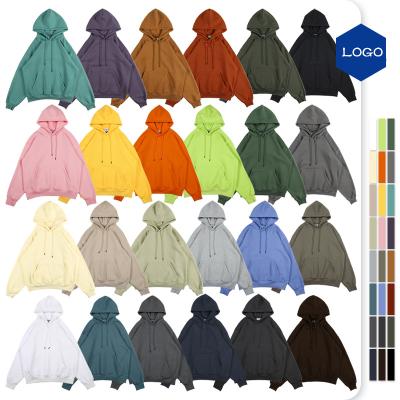 China New 24 autumn and winter 360g solid color plush fashion anti-shrink high quality hooded men's and women's sweaters for sale