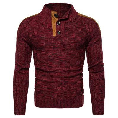 China European Autumn New Men's Stand Collar Sweater Sweater Coat Men's Casual Slim Top Anti-wrinkle for sale