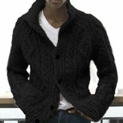 China Anti-wrinkle 2021 Autumn Winter Sweater Men's Solid Color Knitted Coat Cardigan Sweater Large for sale