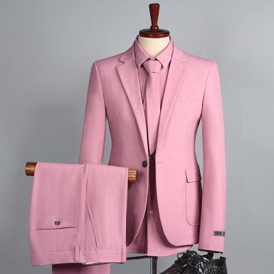 China High Quality Made Anti-Wrinkle Pink Party Wear Men Suits Ready To Ship Wedding Groomsman Suits for sale