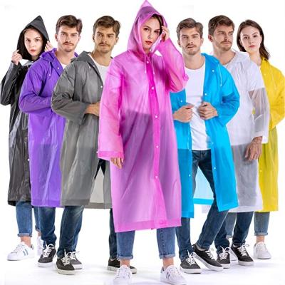 China Bachelorette Rainwear EVA Rain Coats Adults Waterproof Rain Ponchos Cloth Men Women Disposable Drawstring Hood For Adults for sale