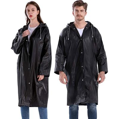 China Translucent Hood Elastic Sleeve Gear Poncho Adults EVA Reusable Raincoat Emergency Rain Jacket Raincoat Single Long Raincoat for sale