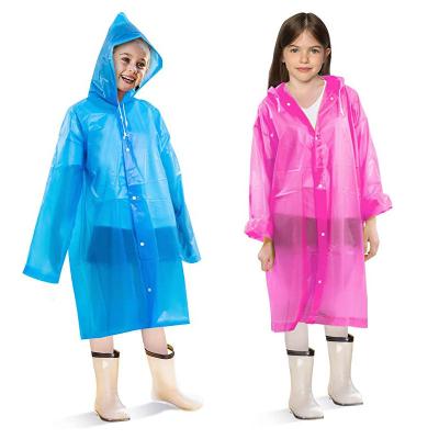 China Rain Poncho Reusable EVA Clear Lightweight Portable Waterproof Kids Raincoat Bachelorette Rain Coats Jackets For Toddler Boys Girls for sale