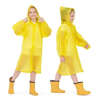 China Bachelorette Rainwear Children's EVA Raincoats for Reusable Ponchos Hood Sleeves Waterproof Rain Coats Kids Rain Coats for Boys and Girls for sale