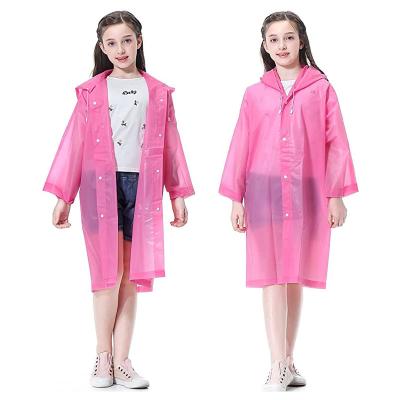 China Bachelorette Rainwear Children's EVA Raincoats for Reusable Ponchos Hood Sleeves Waterproof Rain Coats Kids Rain Coats for Boys and Girls for sale