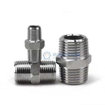 China 304 Stainless Steel Aluminum Hex Fit High Pressure Hexagon 1/4 Thread Gas Connector Pair for sale