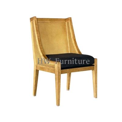 China Handmade French Provincial Style Functional Living Room Chair Wicker Arm Rattan Dining Chair for sale