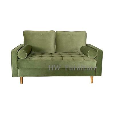 China Sofa Chair New Style Living Room Furniture 2seats Velvet Sofa Chair /Wooden Sofa Chair for sale