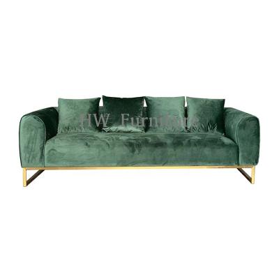 China Sofa Chair Hot Sale Living Room Furniture 3seats Fabric Sofa / Green Velvet Sofa for sale