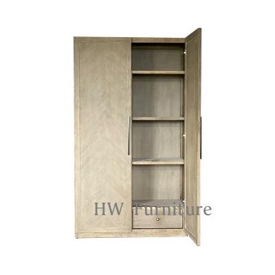 China Home Furniture Hot Customization Factory Size Customized Sale Wooden Clothes Cabinet/Solid Wood Cabinet for sale