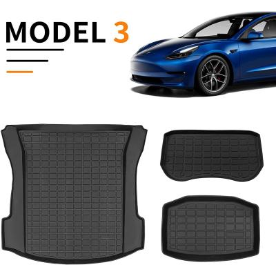 China Anti-skidding.clean Fit 2021 Model 3 Model 3 Front Trunk Liner Strip Rear Trunk Storage Non-Slip Mat for sale