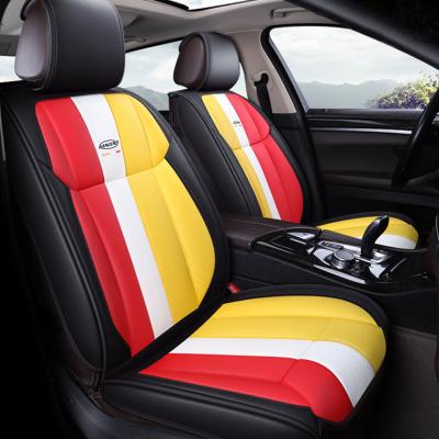 China Durable Waterproof 5 Seats Waterproof Cushions 4 Seasons PU Leather Universal Car Seat Covers for sale