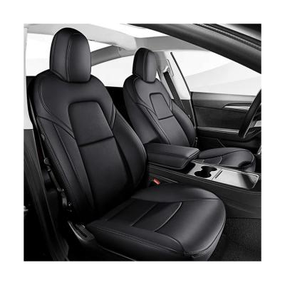 China Durable Waterproof Auto Seat Cover Custom Fit For Model 3 PU Leather Car Cushion Protector for sale