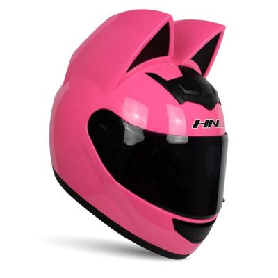 China High Safety Trend Pink Cat Ears Helmet DOT Certificated Full Face Motorcycle Scooter Helmets for sale