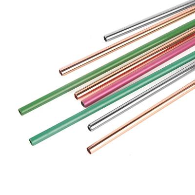 China Good Selling Viable Colorful Metal Drinking Straw Stainless Steel Straws Sets Customized Stainless Steel Straw for sale