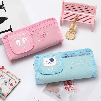 China Schools & Custom Printed Pencil Case Cute Large Capacity Offices Zipper Pouch Cartoon School Pencil Case Printed Pencil Case for sale