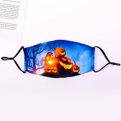 China Adjustable Washable Fashion Cotton Face Maskes Halloween Party Reusable Mask Breathable Customized Sublimation Mask for sale