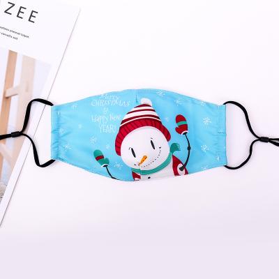 China Custom Breathable Logo Christmas And Halloween Reusable Printed Pattern Design Party Face Masks Cotton Fabric Face Mask for sale