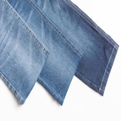 China Breathable Fashionable Knit Look Denim Fabric Lightweight Comfortable 65%cotton Denim Fabric for sale