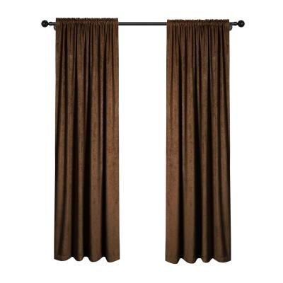 China Free Shipping Blackout Chocolate Sample Door Chenille Curtain Blackout Fabric Ready Made for sale