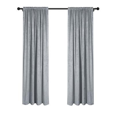 China Silver Gray Japanese Blackout Antimosquito Hotel Curtain Chenille Fabric Blackout Living Room for sale