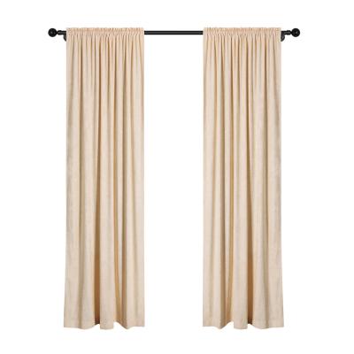 China Blackout Hospital Blackout Window Curtain Children Living Room Chenille Fabric Beige White Luxury for sale