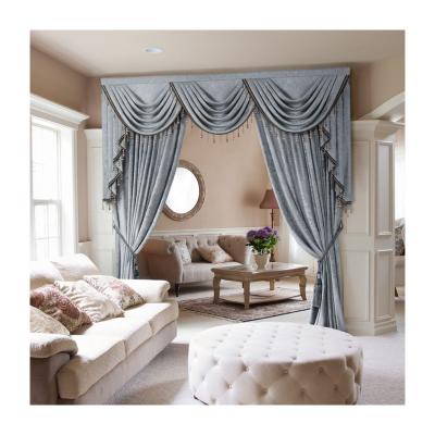 China Amazon Hot Sale Blackout Curtain Wholesale Blackout Window Valance Solid Living Room Gray Cortina Pelmet for sale