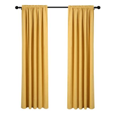 China Hot selling item ready made velvet living room blackout sala cortinas in curtain yellow fabric cortinas for sale