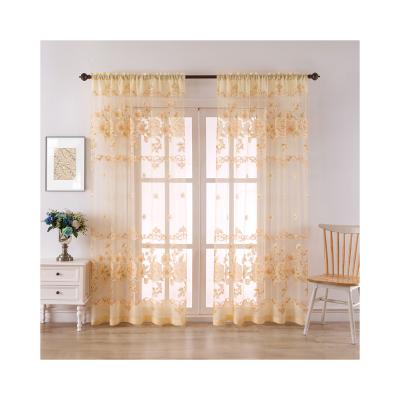 China Yellow Blackout Tulle Window Curtains And Burnout Sheers Patch Ready To Shipped Hot Sale Items for sale