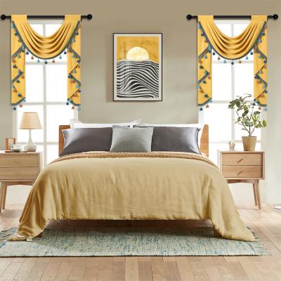 China Blackout European Yellow Velvet Drapes Room Darkening Curtain For Living Room Window With Drapery for sale