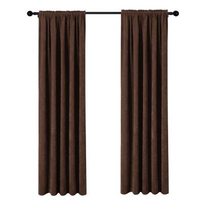 China Vorhang de curtains cortina de luces en blackout chocolate house kitchen window door velvet polyester fabric compartment for sale