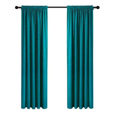 China Blackout curtain fabric blackout curtain fabric blackout salon cortina salon certain in teal wholesale readymade luxury long velvet for sale