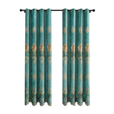 China Custom Home Decor Flower Embroidery Polyester Fabric Jacquard Living Room Window Curtains For Living Room for sale