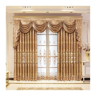 China Blackout European Valance Curtains Fabric Ready Made Embroidery Luxury Curtains For Living Room With Jacquard Valance for sale