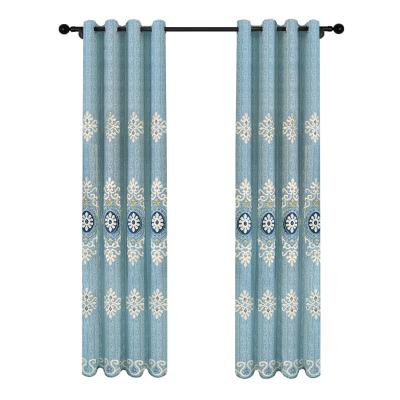 China Blackout Baby Window Treatments Embroidery Jacquard Ready Made Curtains With Ring Cortineros Turkey for sale