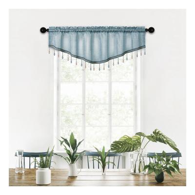 China Blackout V Shape Tier Drapes With Valance Textile Polyester Curtains Fabric Sheer Voile For Room for sale