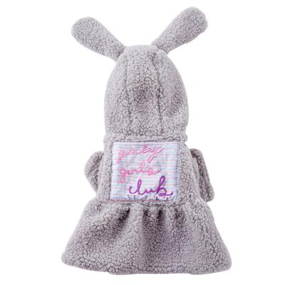 China New Style Puppy Velvet Teddy Rabbit Ear Warm Hooded Cat Viable Skirt Small Dog Pet Dress for sale