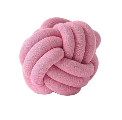 China Hot Selling Knot Ball Pillow Acrylic Velvet Breathable 100% Handmade Chiar Protective Velvet Throw Cushions for sale