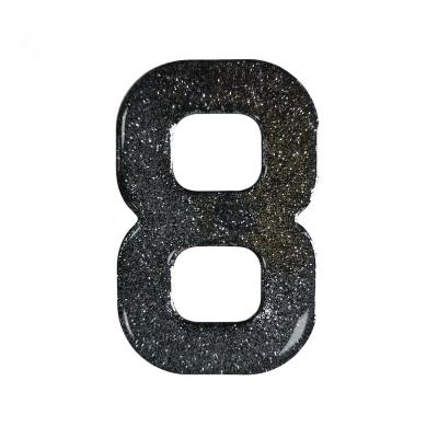 China Uk Charles Wright Font Letter Number Sticker Printing Strong Glue Glitter Epoxy Sticker For Decoration for sale