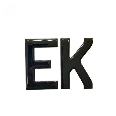 China UK charles wright font black color gel letter custom acrylic decoration black epoxy gel letter sticker with strong glue backside for sale