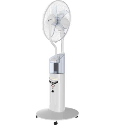 China DC12V Plastic Rechargeable Stand Fan With Battery Mist Spray Water Fan for sale