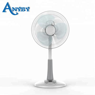 China Modern Industrial Kennede AC/DC Home Backup USB Rechargeable Battery Fan Electric Solar Stand Fan 16inch With LED Light for sale