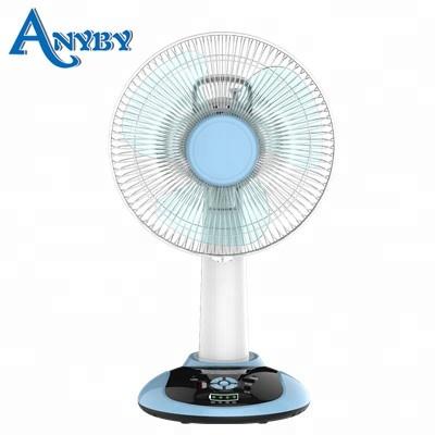 China Mordern 12inch AC/DC factory emergency rechargeable electric table fan with USB and LED light for sale