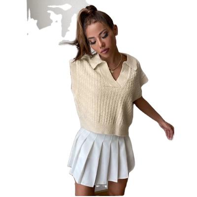 China Anti-pilling Rib-knit Solid Sweater Vest Pullovers Knitwear Pullovers L.a.girl Knitted Cardigan Women's Sweater for sale