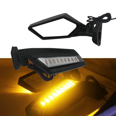 China Mirror with Universal LED Turn Signal Light OVOVS UTV Rear View Mirror with LED Turn Signal Light Side Reflects for Maverick AM X3 Box for sale