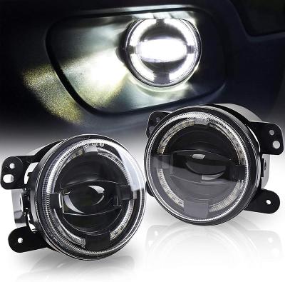 China DRL New 4Inch LED White Halo OVOVS Fog Lights With White DRL 4