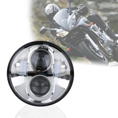 China Chrome 5.75 Round Motorcycle 40w Die Cast Aluminum Housing OVOVS 5 3/4 Inch Led Headlight For Harley for sale