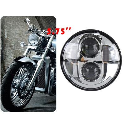 China Aluminum Radiator Body OVOVS 40w H4 Motorcycle Lighting System Plug Chrome 5.75 Led Headlight 5 3/4