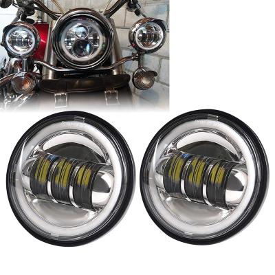 China For harley OVOVS 4.5 inch LED fog light 30w motorcycle driving light with DRL halo for Harley for sale